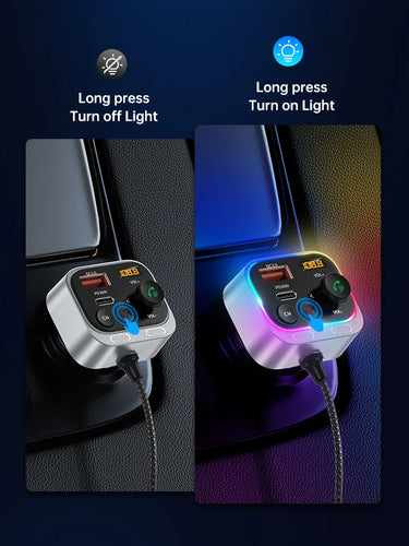 Transmetteur FM Bluetooth Pour Voiture - Appels Mains Libres Et Musique - Écran LED, Double Port USB (3.1A) - Compatible SUV, Voiture