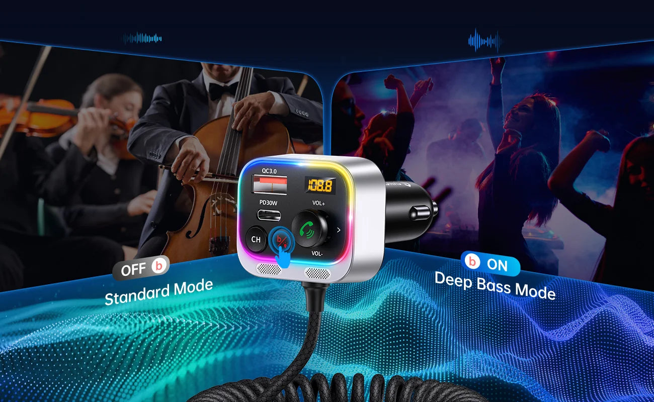 Adaptateur Bluetooth Voiture Magift 3en1 Avec Support Téléphone - Transmetteur FM PD 20W Mains Libres